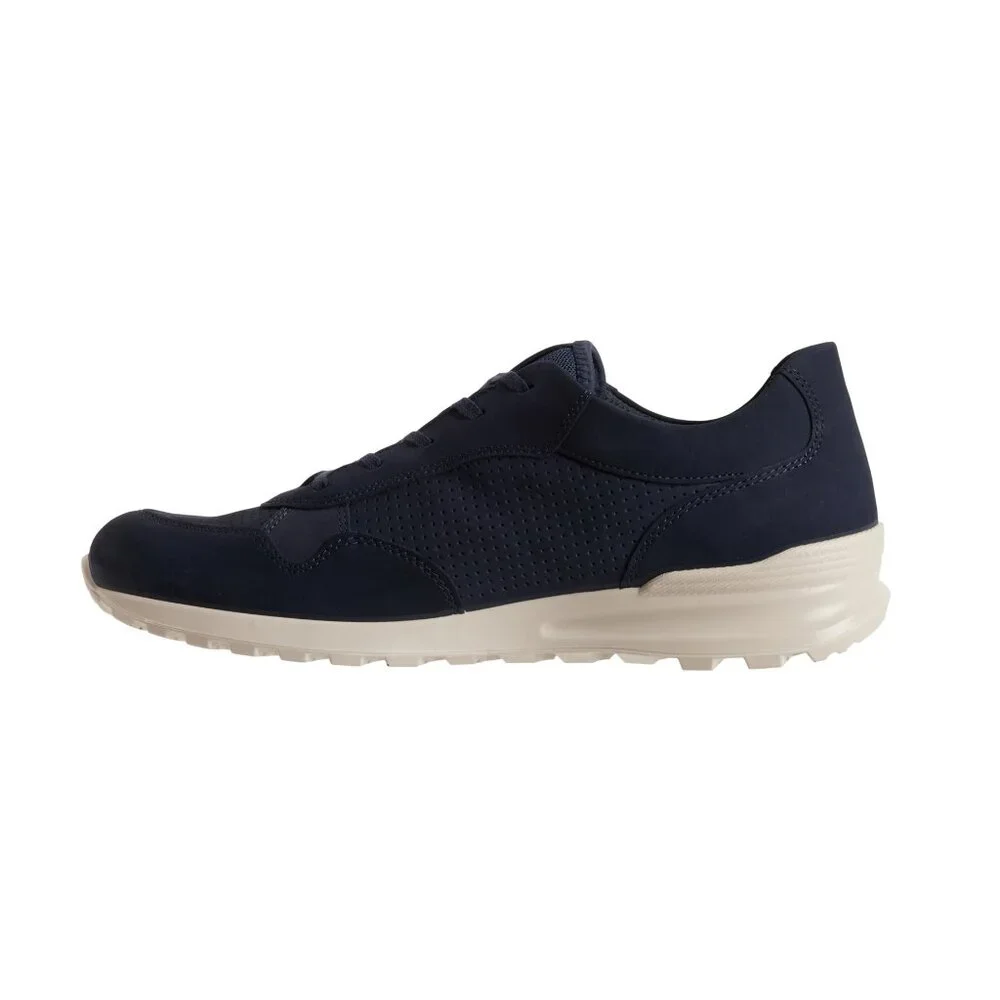Ecco CS25 Mens Low Cut Sneaker Marine Nubuck Perforated Leather NIB MSRP 150